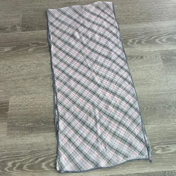 Marc Jacobs Silk Plaid Rectangular Scarf Lightweight Logo Detail - Picture 2 of 12